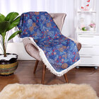 Manta Xale Para Sofá 1,50m X 1,50m Vicenza Azul Estampada Qua