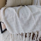 Manta Xale Para Sofá Cadeira Poltrona Algodão Branco Cru 1,40