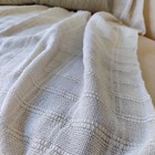 Manta Xale Para Sofá Cadeira Poltrona Algodão Branco Cru 1,40
