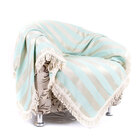 Manta Xale Para Sofá Listrado Dourado 2,30m X 1,50m Jacquard