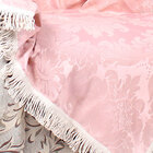 Manta Xale Para Sofá Rosê 2,30m X 1,50m Com Franja Tecido Jac