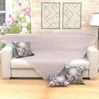 Manta Xale Sofá Bege Clássica 1,50m X 1,50m Quadrada Com Fran