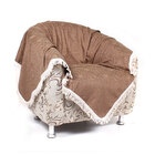 Manta Xale Sofá Sala Tabaco Liso 1,50m X 1,50m Tecido Jacquard