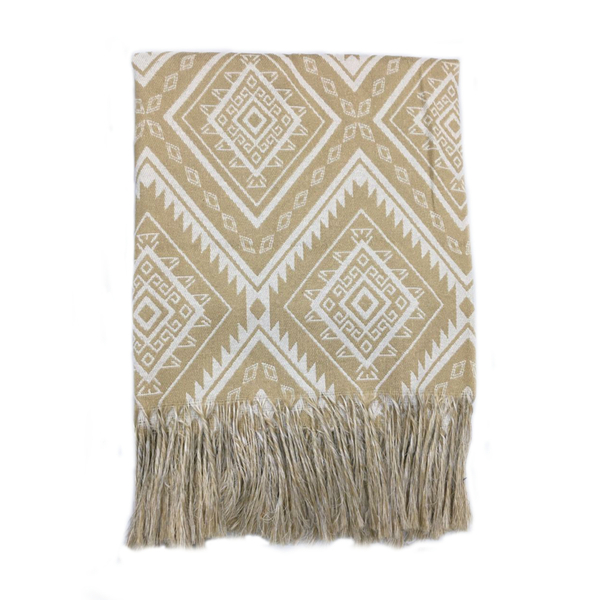 Manta Xale Sofá Tipo Capa Jacquard 1,60x1,40m Agra Bege