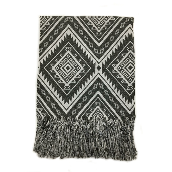 Manta Xale Sofá Tipo Capa Jacquard 2,10x1,40m Agra Cinza