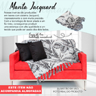Manta Xale Sofá Tipo Capa Jacquard Tropical10 Preto 1,80x1,40