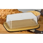 Mantegueira De Bambu Com Tampa Acrílica 19x12,5x6cm