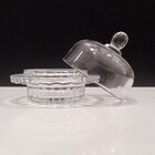 Manteigueira 13x12x12cm Vidro Transparente Com Tampa