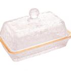 Manteigueira Cristal Fio De Ouro Com Tampa Petra 17cm - Lyor