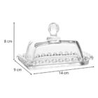 Manteigueira Cristal Transparente Tampa Pearl 8x9x14cm - Wp C