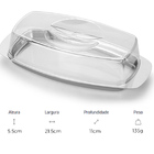 Manteigueira Pop Inox Retangular Com Tampa Transparente Casa