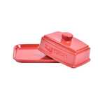 Manteigueira Tradicional Em Cerâmica 19cm Kenya Vermelha