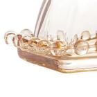 Manteigueira Wolff Pearl De Cristal Âmbar 14cm X 9cm X 8cm