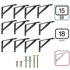 Mão Francesa 15 Cm 18 Pçs Preta + Kit Parafusos Prateleira