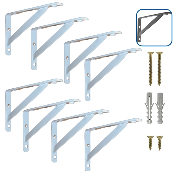 Mão Francesa 20cm 8 Peças Suporte Cantoneira Para Prateleira