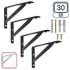 Mão Francesa 30 Cm 4 Pçs Suporte Cantoneira Prateleira Preta