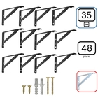 Mão Francesa 35 Cm 48pçs Suporte Cantoneira Prateleira Preta