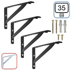 Mão Francesa 35 Cm 4 Pçs Suporte Cantoneira Prateleira Preta