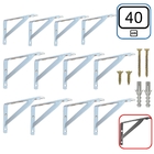 Mão Francesa 40 Cm Kit 24 Pçs Suporte Cantoneira Prateleira