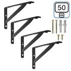 Mão Francesa 50 Cm 4 Pcs Suporte Cantoneira Prateleira Preta