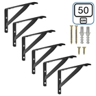 Mão Francesa 50 Cm 6 Pcs Suporte Cantoneira Prateleira Preta