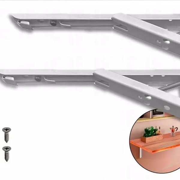 Mão Francesa Dobrável De Encaixe Retrátil Com Gatilho 34cm