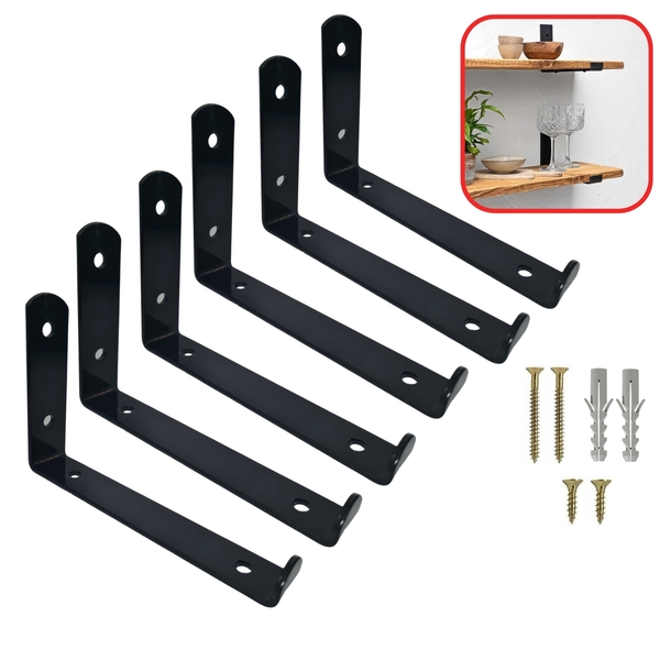 Mão Francesa Invertida 15cm 6un 3mm P/ Prateleira Industrial