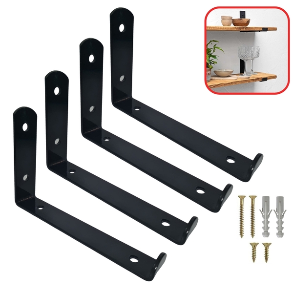 Mão Francesa Invertida 30cm 4un 3mm P/ Prateleira Industrial