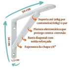 Mão Francesa Para Prateleira 50cm – Caixa Atacado Com 36pçs