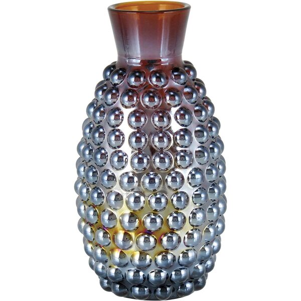 Maou Vaso Decorativo Enfeite 14x8x8cm Vidro Marrom Lustrado