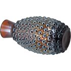 Maou Vaso Decorativo Enfeite 14x8x8cm Vidro Marrom Lustrado