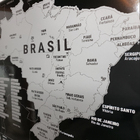 Mapa 60x84 Cm De Raspar  Dourado Bandeiras E Destinos Brasil