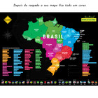 Mapa 60x 84 Cm De Raspar Com Estados Do Brasil Prata