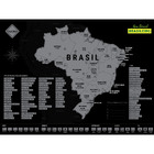 Mapa 60x 84 Cm De Raspar Com Estados Do Brasil Prata