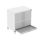 Mapoteca 10 Gavetas 120,4cm X 122,3cm Aço Branco/cinza