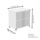 Mapoteca 10 Gavetas 120,4cm X 122,3cm Aço Branco/cinza