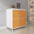 Mapoteca 10 Gavetas 120,4cm X 122,3cm Aço Branco/laranja Pica