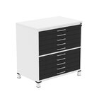 Mapoteca 10 Gavetas 120,4cm X 122,3cm Aço Branco/preto