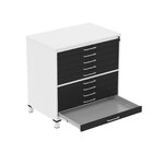 Mapoteca 10 Gavetas 120,4cm X 122,3cm Aço Branco/preto