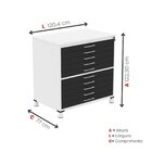 Mapoteca 10 Gavetas 120,4cm X 122,3cm Aço Branco/preto