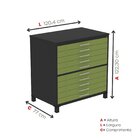 Mapoteca 10 Gavetas 120,4cm X 122,3cm Aço Preto/verde Miró