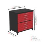 Mapoteca 10 Gavetas 120,4cm X 122,3cm Aço Preto/vermelho