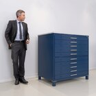 Mapoteca 10 Gavetas Map10 120,4cm X 122,3cm Aço Azul Delrei/c