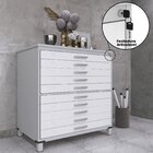 Mapoteca 10 Gavetas Map10 120,4cm X 122,3cm Aço Cinza/branco