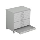 Mapoteca 10 Gavetas Map10 120,4cm X 122,3cm Aço Cinza/branco