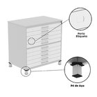 Mapoteca 10 Gavetas Map10 120,4cm X 122,3cm Aço Cinza/branco