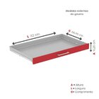 Mapoteca 10 Gavetas Map10 120,4cm X 122,3cm Aço Cinza/vermelho