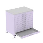 Mapoteca 10 Gavetas Map10 120,4cm X 122,3cm Aço Lilas/cinza