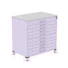 Mapoteca 10 Gavetas Map10 120,4cm X 122,3cm Aço Lilas/cinza