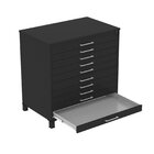 Mapoteca 10 Gavetas Map10 120,4cm X 122,3cm Aço Preto